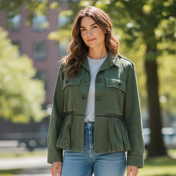 Harvey Faircloth Barneys NY Boho Military Jacket Size Small 100% Cotton - Picture 2 of 15